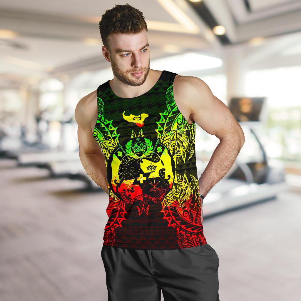Tonga Polynesian Men Tank Top Map Reggae - Polynesian Pride