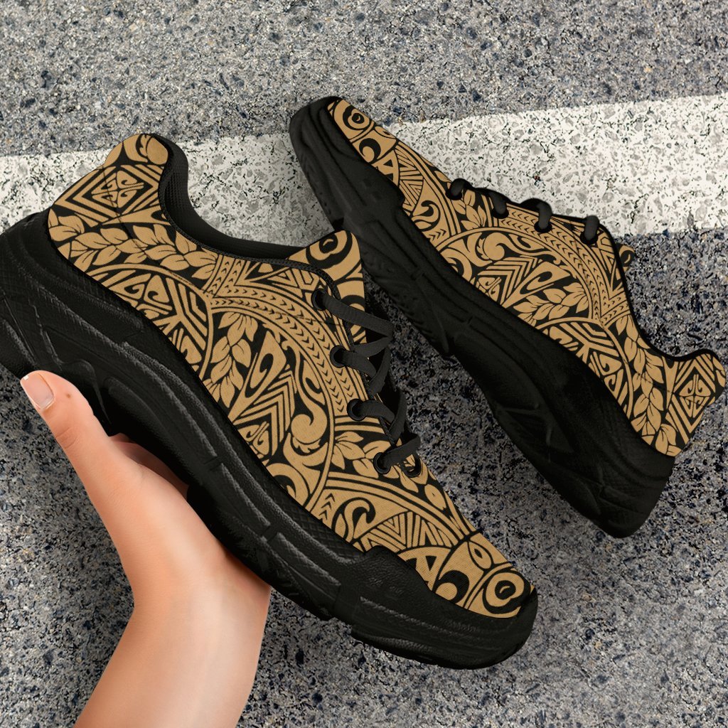 Polynesian Culture Gold Chunky Sneakers - Polynesian Pride