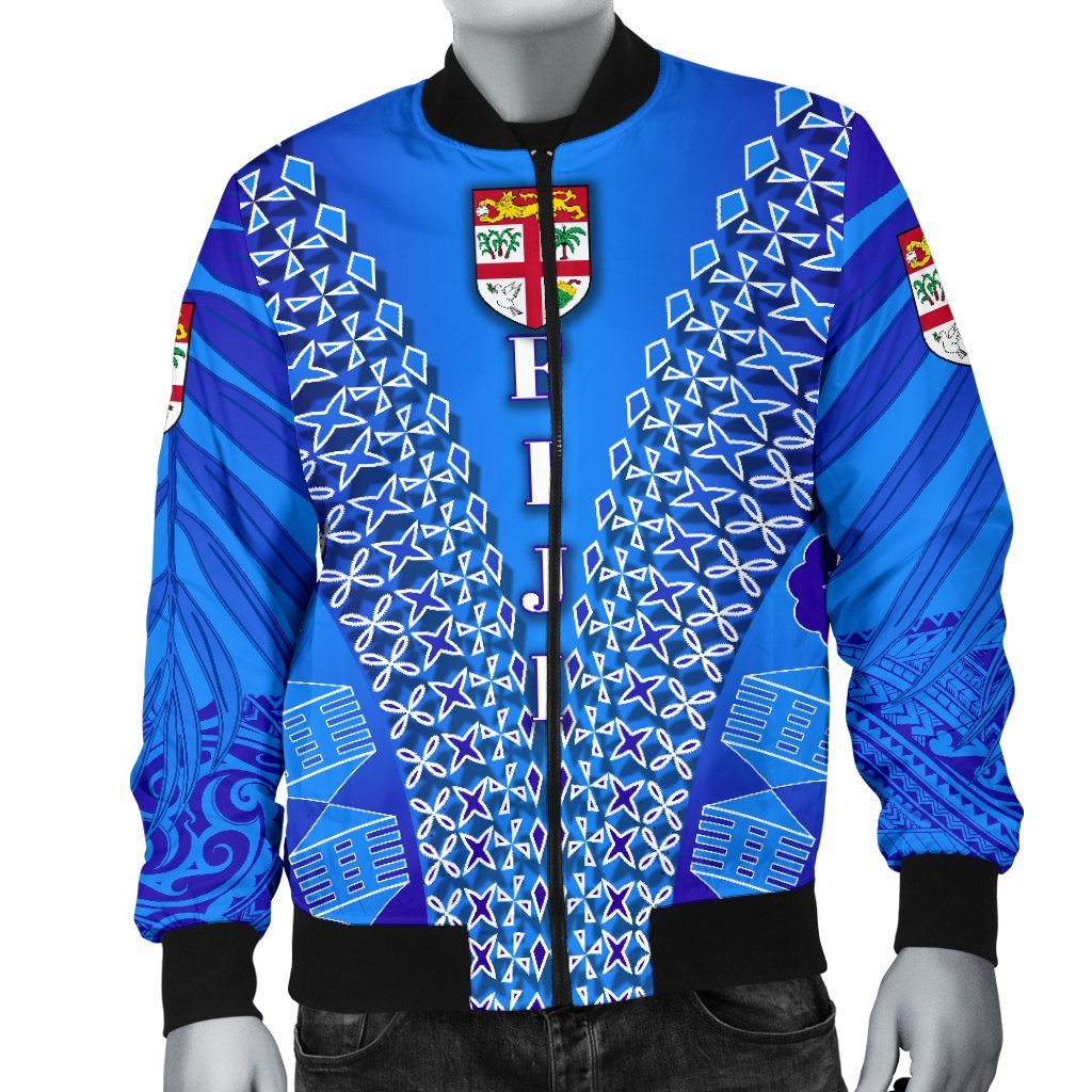 Fiji Drua Men Bomber Jacket Tapa - Polynesian Pride