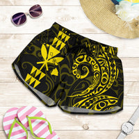 Kanaka Hawaii Map Yellow Polynesian Women's Shorts - Polynesian Pride