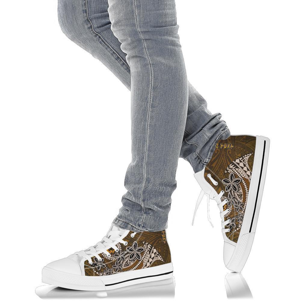 Pohnpei Custom Personalised High Top Shoes - Polynesian Boar Tusk - Polynesian Pride
