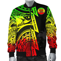Polynesian Guinea Men's Bomber Jacket - Moana Maui Tattoo With Coat Of Arm Guinea Reggae Reggae - Polynesian Pride