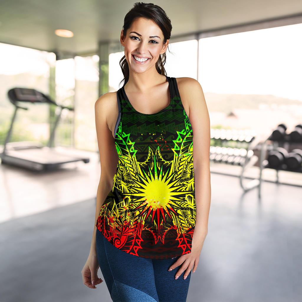 Marshall Islands Polynesian Women Tank Top Map Reggae - Polynesian Pride
