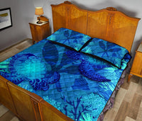 Hawaii Polynesian Turtle Quilt Bed Set - Hawaii Kanaka Maoli & Sea Turtle - Polynesian Pride