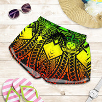 Samoa Polynesian Women's Shorts - Samoa Reggae Seal with Polynesian Tattoo Women Reggae - Polynesian Pride