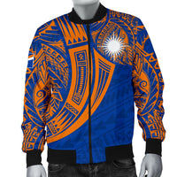 Marshall Islands Polynesian Men's Bomber Jacket - Tribal Tattoo - Polynesian Pride