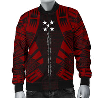 Gambier Islands Men Bomber Jackets - Polynesian Tattoo Red - Polynesian Pride