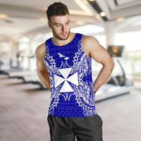 Wallis And Futuna Polynesian Men Tank Top Map Blue - Polynesian Pride