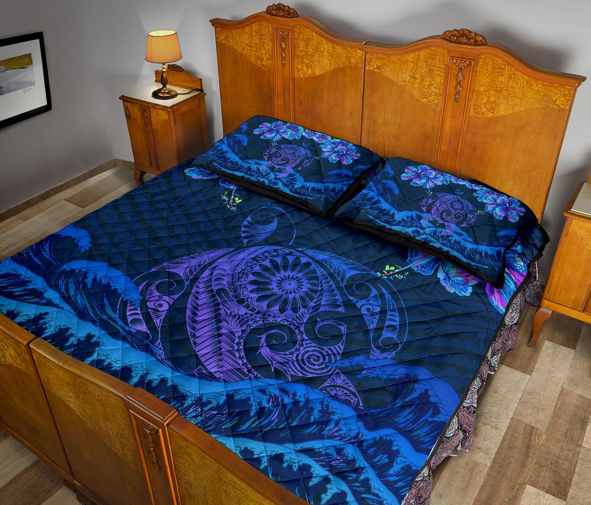 Hawaiian Turtle Hibiscus Polynesian - Quilt Bed Set - Lucy Style - Polynesian Pride