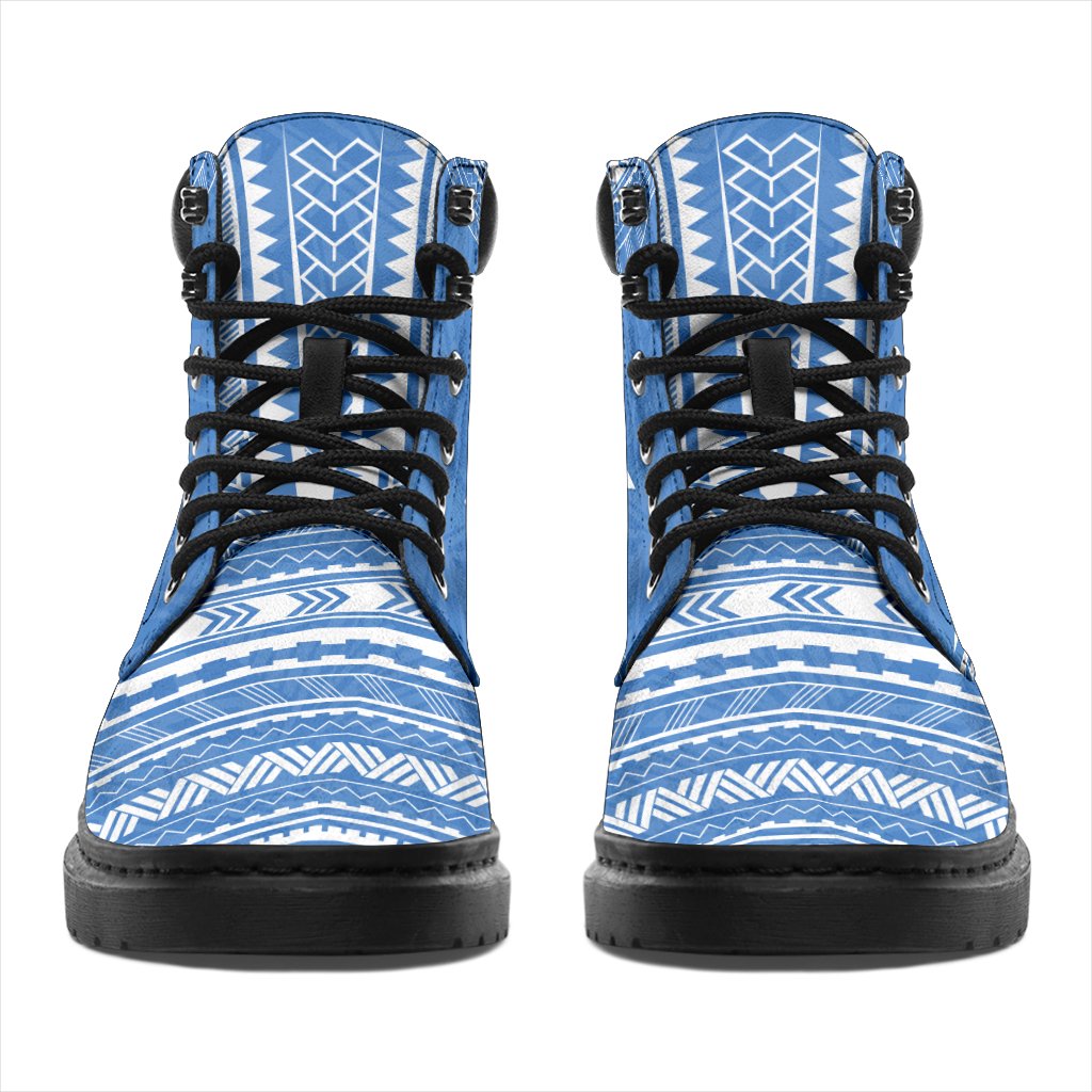 Kosrae Leather Boots - Polynesian Flag Chief Version - Polynesian Pride