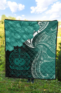 Samoa Premium Quilt - Samoa Seal Wave Style (Green) - Polynesian Pride