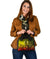 Vanuatu Custom Personalised Shoulder Handbag - Humpback Whale with Tropical Flowers (Yellow) - Polynesian Pride