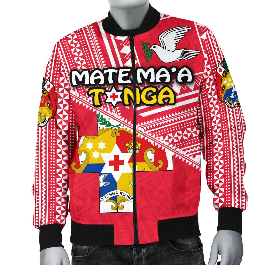 Mate Ma'a Tonga Men Bomber Jacket Coat Of Arms - Polynesian Pride