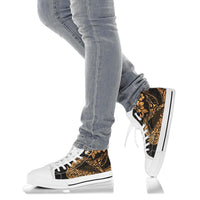 Polynesian Hawaii High Top Shoes - Polynesian Golden Humpback Whale - Polynesian Pride