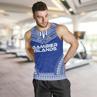 Gambier Islands Men's Tank Top - Polynesian Chief Flag Version - Polynesian Pride