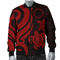 Cook Islands Men's Bomber Jacket - Red Tentacle Turtle - Polynesian Pride