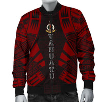 Vanuatu Men Bomber Jackets - Polynesian Tattoo Red - Polynesian Pride