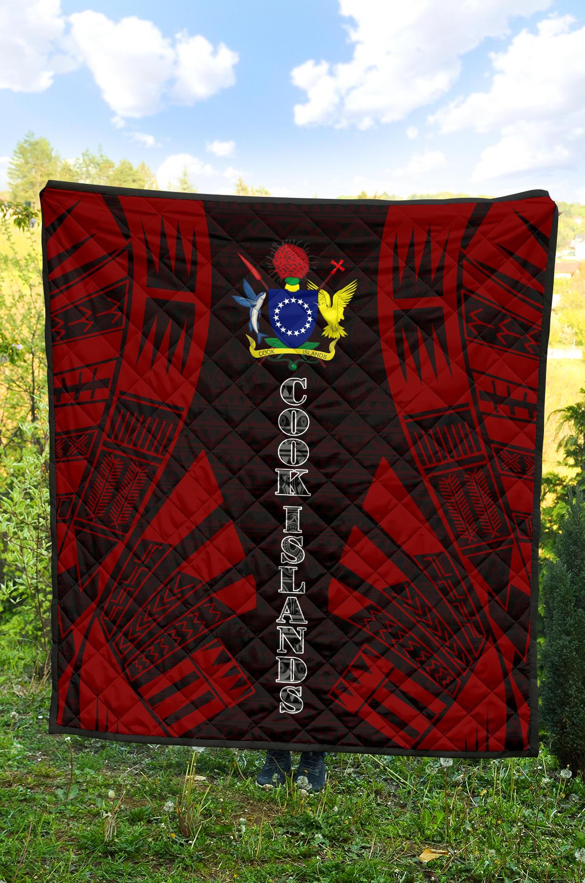Cook Islands Premium Quilt - Cook Islands Polynesian Red Tattoo - Polynesian Pride