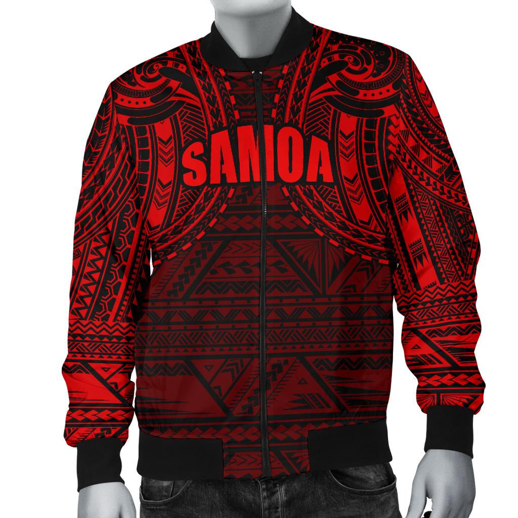 Samoa Men's Bomber Jacket - Red Spirit - Polynesian Pride