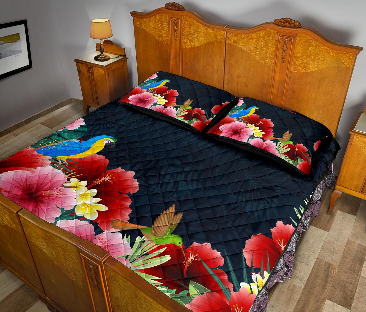 Forest Hibiscus Quilt Bed Set - Polynesian Pride