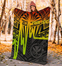 Hawaii Personalised Premium Blankets - Kanaka Maoli With Polynesian Pattern In Heartbeat Style (Reggae) - Polynesian Pride