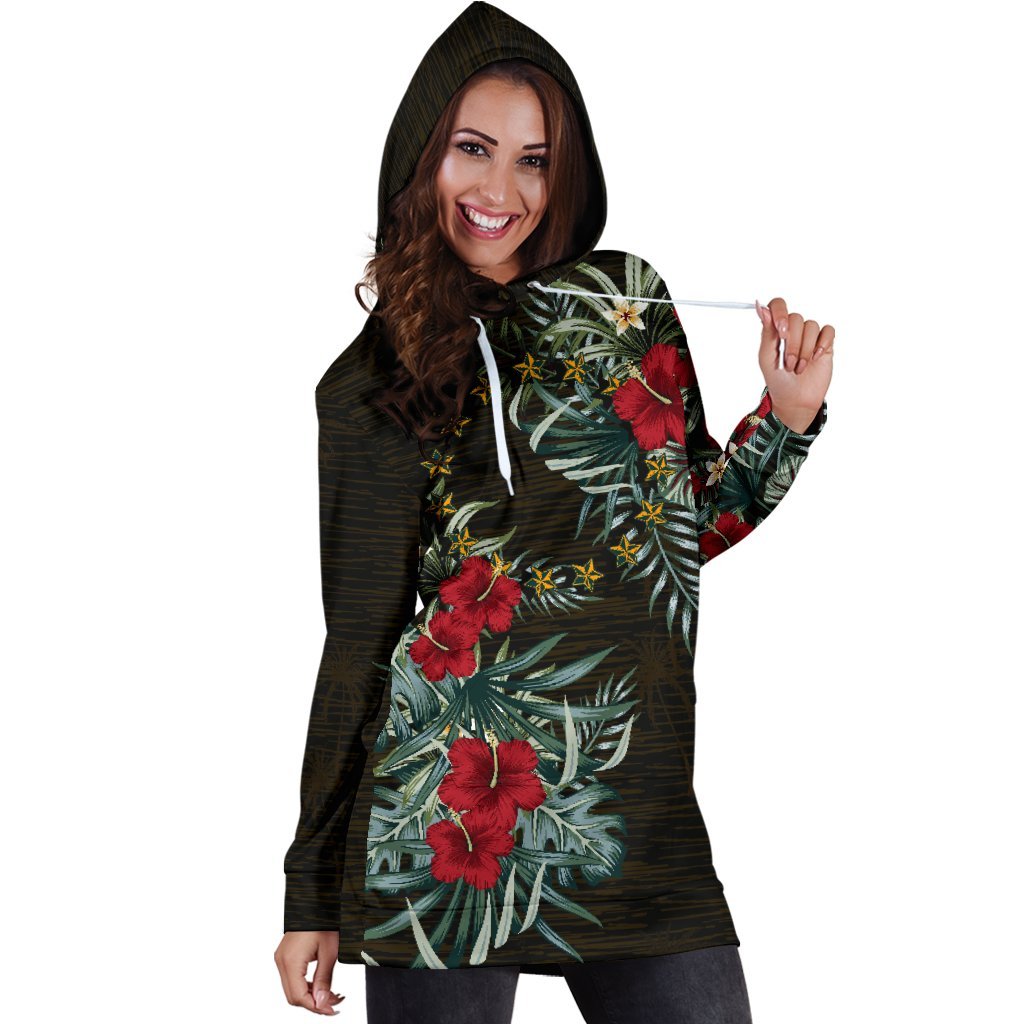 Cook Islands Hibiscus Hoodie Dress - Polynesian Pride