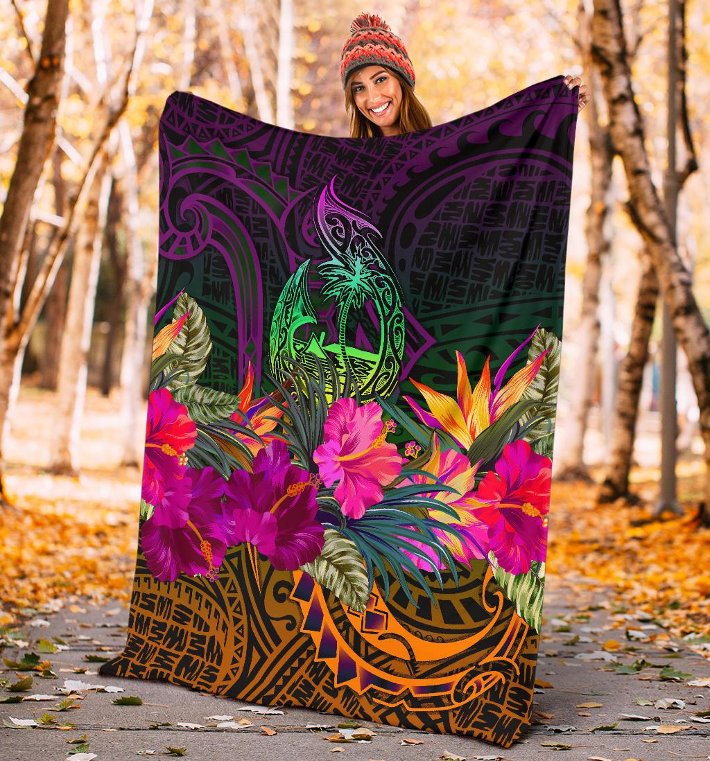 Guam Polynesian Premium Blanket - Summer Hibiscus - Polynesian Pride