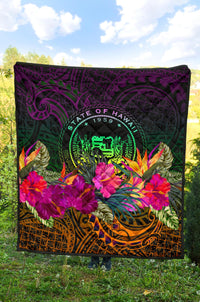Polynesian Hawaii Premium Quilt - Summer Hibiscus - Polynesian Pride