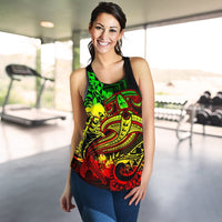 Papua New Guinea Women's Racerback Tank - Reggae Shark Polynesian Tattoo - Polynesian Pride