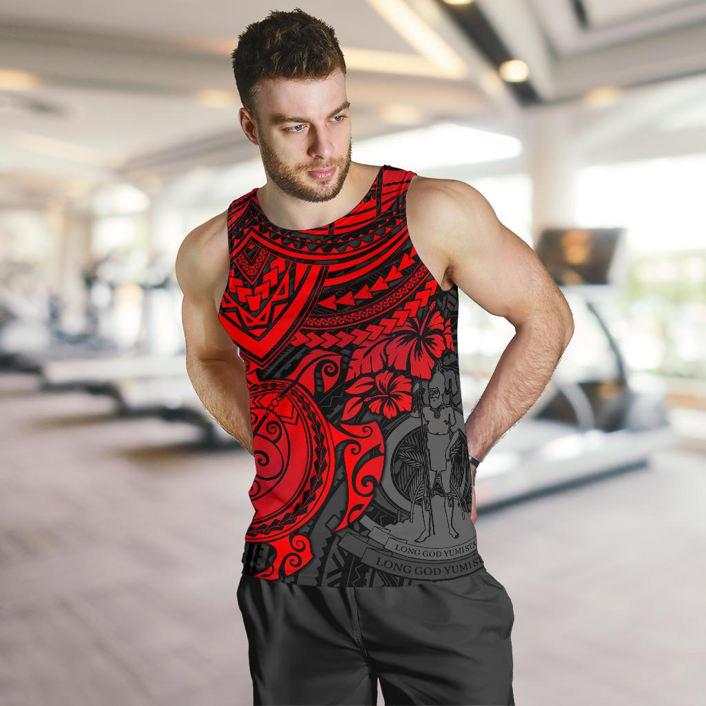 Vanuatu Polynesian Men's Tank Top - Red Turtle - Polynesian Pride