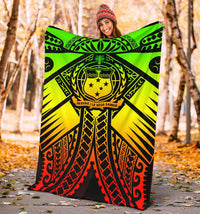 Samoa Polynesian Premium Blanket - Samoa Reggae Seal with Polynesian Tattoo - Polynesian Pride