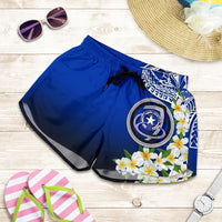 Northern Mariana Islands All Over Print Women's Shorts - Polynesian Plumeria Pattern - Polynesian Pride