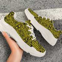 Polynesian Lauhala Mix Yellow Chunky Sneakers - Polynesian Pride