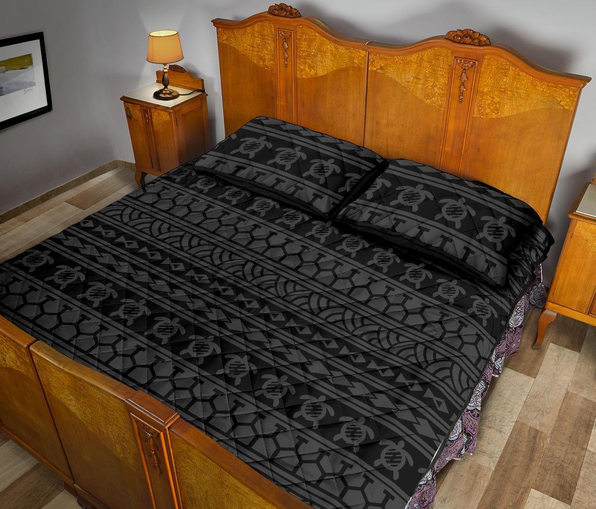 Hawaii Quilt Bed Set Polynesia Tattoo Tribal AH - Polynesian Pride