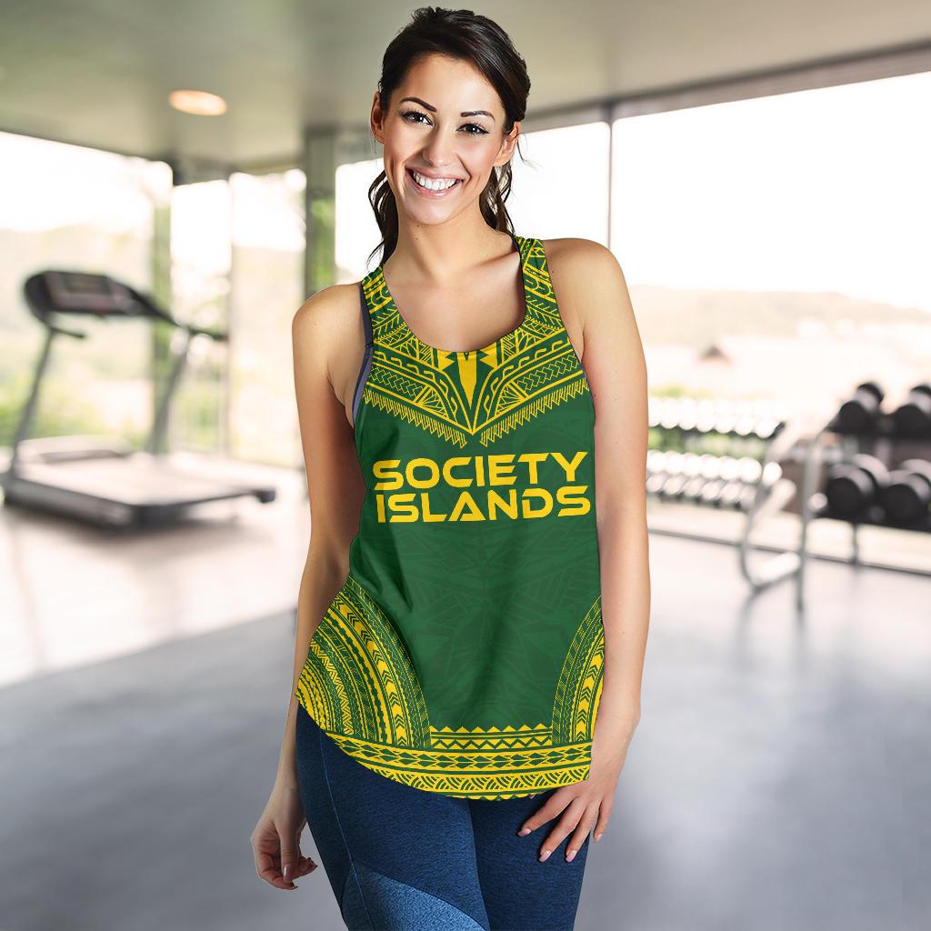 Society Islands Women's Racerback Tank - Polynesian Chief Flag Version - Polynesian Pride