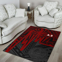 American Samoa Area Rug - Seal With Polynesian Pattern Heartbeat Style (Red) - Polynesian Pride