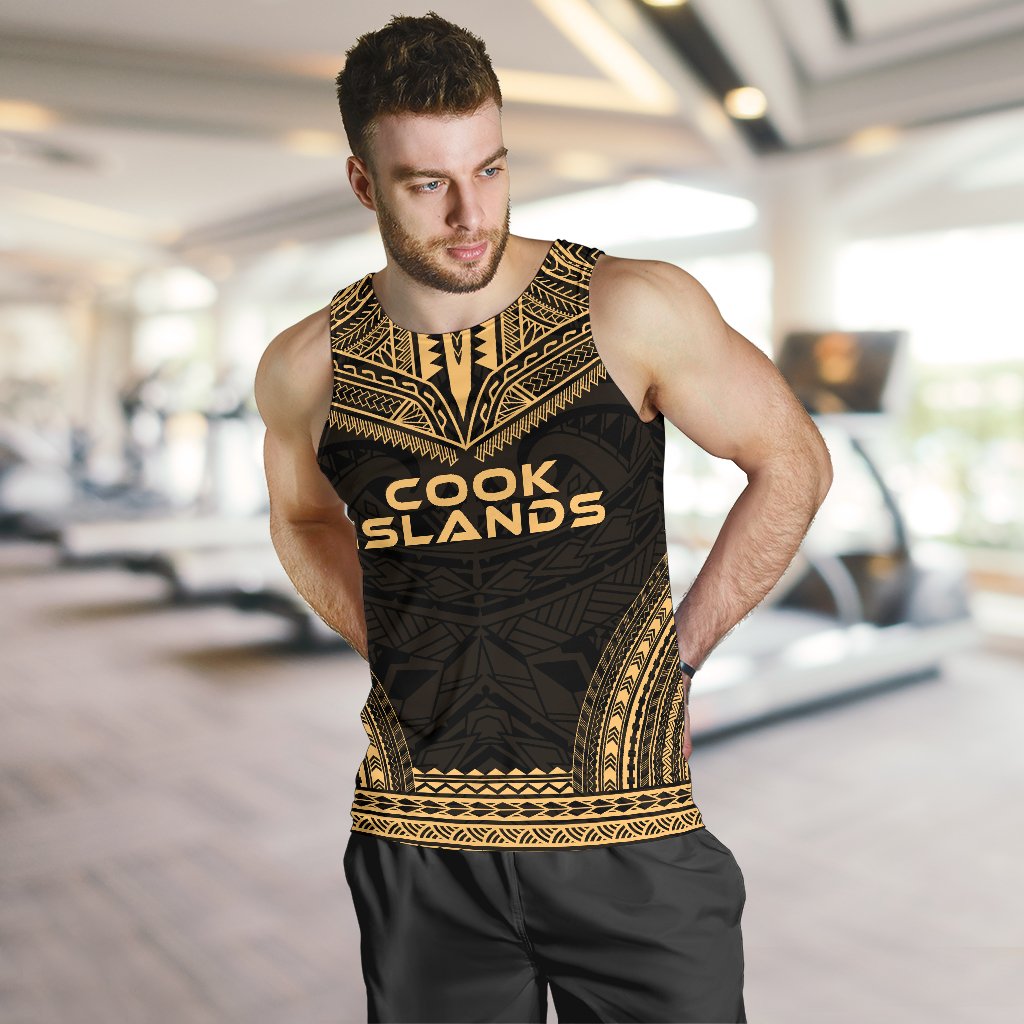 Cook Islands Men's Tank Top - Polynesian Chief Gold Version - Polynesian Pride
