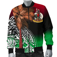 Vanuatu Men's Bomber Jacket Polynesian Palm Tree Flag - Polynesian Pride
