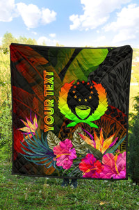 Pohnpei Polynesian Personalised Premium Quilt - Hibiscus and Banana Leaves - Polynesian Pride