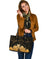 Personalised - Hawaii Royal Hibiscus Polynesian Tribal Large Leather Tote Bag Gold AH - Polynesian Pride