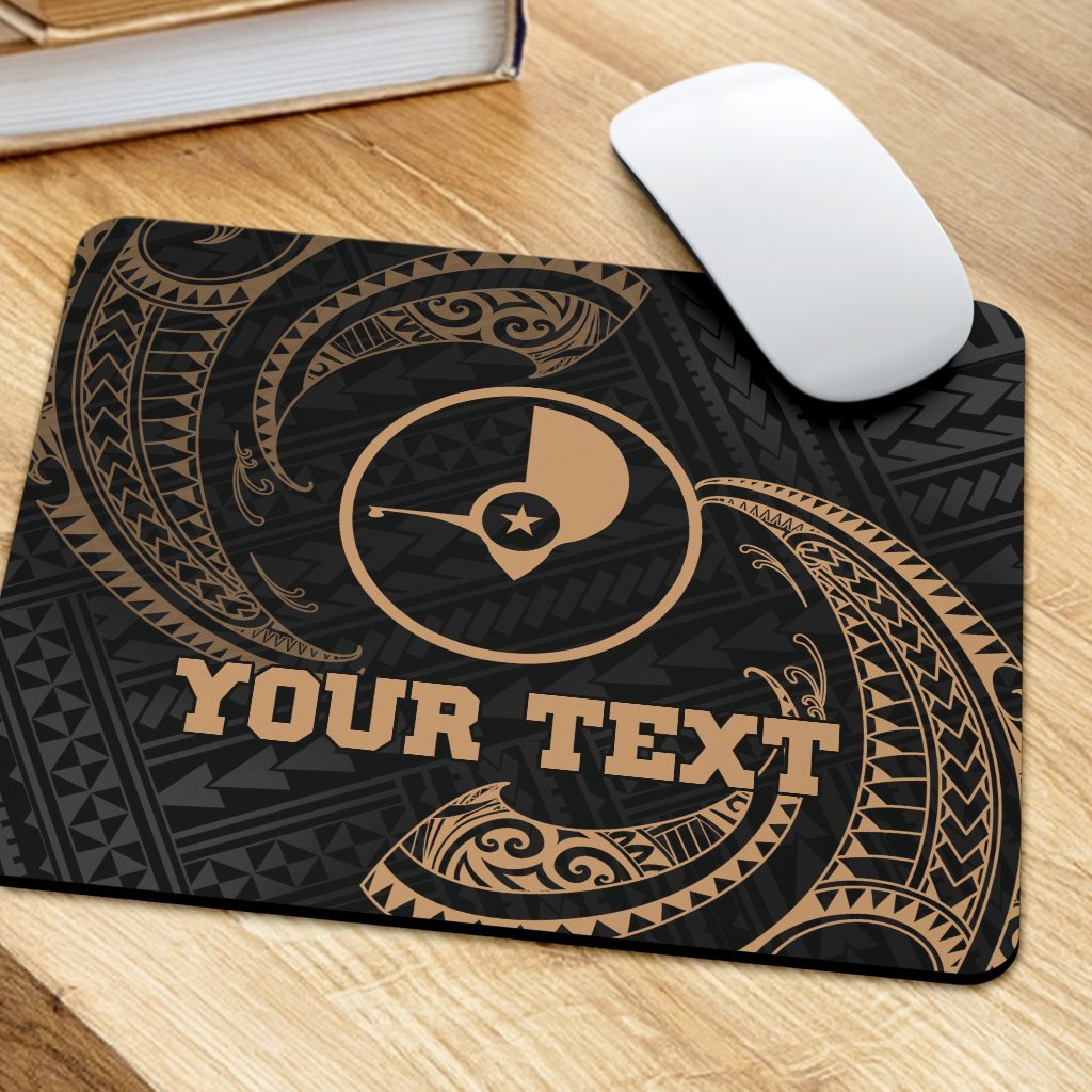 Yap Micronesia Custom Personalised Mouse Pad - Gold Tribal Wave - Polynesian Pride