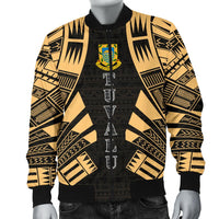Tuvalu Men Bomber Jackets - Polynesian Tattoo Gold - Polynesian Pride