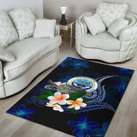 Federated States Of Micronesia Area Rug - Turtle With Plumeria Flowers - Polynesian Pride