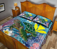 Hawaii Turtle Sea Coral Polynesian Quilt Bed Set - Polynesian Pride
