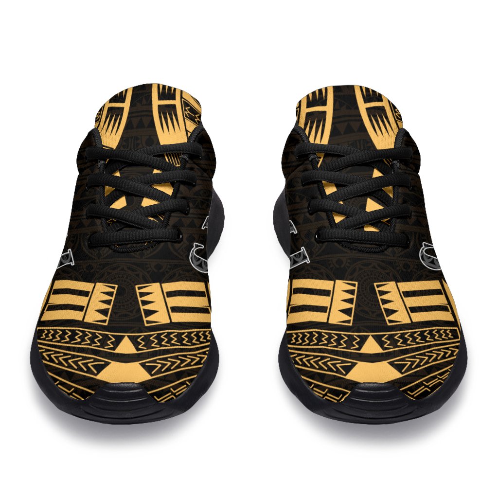Northern Mariana Islands Sport Sneakers - Polynesian Tattoo Gold - Polynesian Pride