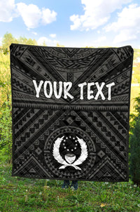 Pohnpei Personalised Premium Quilt - Pohnpei Seal With Polynesian Tattoo Style ( Black) - Polynesian Pride