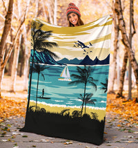 Hawaiian Poster View Classic Premium Blanket - Polynesian Pride