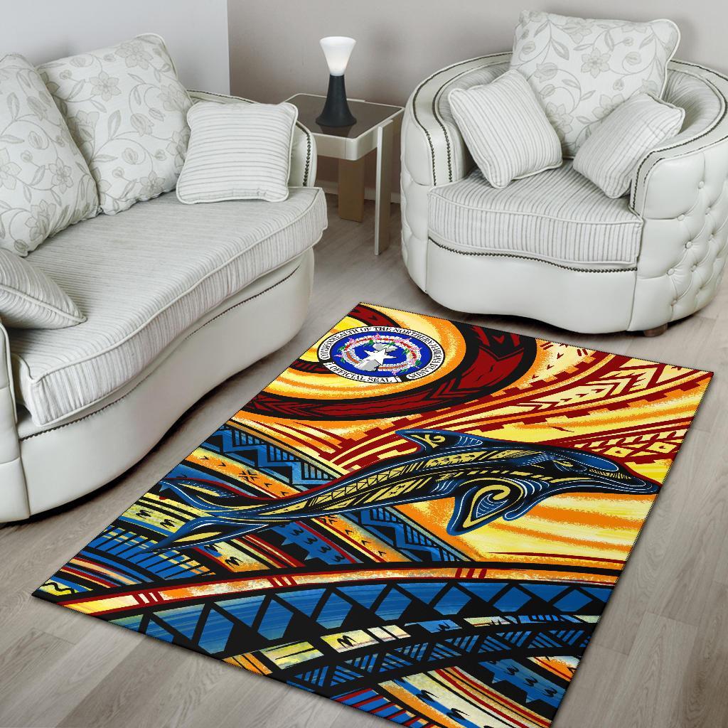 Northern Mariana Islands Area Rug - Dolphin Surfing - Polynesian Pride