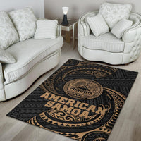 American Samoa Polynesian Area Rug - Gold Tribal Wave - Polynesian Pride