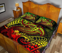 Chuuk Quilt Bed Set - Reggae Shark Polynesian Tattoo - Polynesian Pride